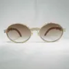 2022 공장 도매 새로운 자연 경적 남성 라인 석 선글라스 조각 틴트 나무 둥근 Gafas Oculos 안경