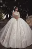 ラグジュアリーアラビアのドバイボールガウンのウェディングドレス2022ワンショルダービーズクリスタルapriquated vestido de Noiva Bridal Gowns