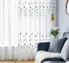 Rideaux transparents en gaze blanche, fil de fond en fil de coton, tissu de rideau brodé, fils assortis