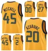 Tryckt basket Joe Ingles Jersey 2 Derrick Favors 15 Elijah Hughes 33 Royce O'Neale 23 Udoka Azubuike 17 Anpassat namnnummer Grön Yellow Orange Vit Navy Blue