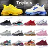 Mens platformschoenen Triple-s Clear Sole Beige Neon Green Geel Red Gray Regenboog Witblauw Navy Fluo Bordeaux Casual sneaker