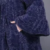 Nerazzurri高級滑走路フェイクの毛皮のコート女性のフルスカートフレアスリーブふわふわのフェイクシェアリングジャケットプラスサイズのアウター5xl 6xl 201210