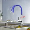 XOXO 360 New Arrival 7-color Silica Gel Nose Any Direction Rotation Kitchen Faucet Cold and Hot Water Mixer 1301R T200423