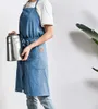 Novo Nordic Vento Adulto Unisex Algodão De Algodão Avental Bib Coffee Shops e Flor Lojas Trabalho Limpeza Aventais Para Mulher Smock Atacado LJ200815