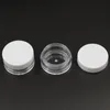 10g Lege Kleine Plastic Potten Flessen Cosmetische Pot Pottendoos Met Wit Deksel PS Monster Crème Cosmetische Containers Verpakking