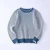 Barnpojkar Sweaters Boys Höst Vinter Striped Tröjor Barn Stickade Pullover Kids Ytterkläder Ren Bomull Ålder 3 4 6 8 10 201128