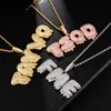 Hip Hop Iced Out Letters Aangepaste Naam Kubieke Zirkoon Ketting Hanger Ketting Voor Mannen Vrouwen Jewelry3841674