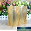 100 pièces papier d'aluminium doré sacs d'emballage auto-scellant stockage des aliments Doypack refermable sacs de fête à fermeture éclair