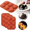 6 отверстий Силиконовые формы для выпечки для выпекания 3D Выпечка шоколада шоколадное половинное мяч сфер плесень кекс торт DIY кекс кухонный инструмент GH1268