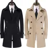 Men's Trench Coats Thin Mens Beige Spring Autumn Man Double Breasted Coat Men Clothes Slim Overcoat Long Sleeve Designer S - 9XL