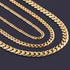 Collar de cadena chapado en oro para hombre y mujer, joyería de lujo de 7mm para hombres y mujeres, cadenas, collares, regalos 2021