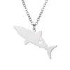 Shark Pendant Necklace with love heart Stainless Steel Animals Charm Link Chain Jewelry for Women and Men Children Gifts Wholesale