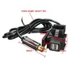 Motorcycle GPS Mobile Phone Dual USB Power Supply Port Socket Car Charger Charging For BMW With EU Plug 1.8M Cable Black