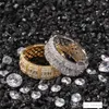 temperamento Iced Out CZ Anelli da uomo Anelli da dito placcati in argento dorato Bling Bling Gioielli hip-hop291v