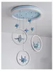 Enfants Papier Grue Led Anneau Lumineux Base Pendentif Lumières Pour Enfants Chambre Salon Lampe Creative Maison Déco Luminaire