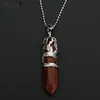 Dragon Tribe Natural Stone Hexagonal Crystal Quartz Tiger Eye Prism Etnische Hanger Ketting Hangende Sieraden Voor Vrouwen Mannen