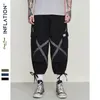 INFLATION Pocket Baggy Tactique Longueur de la cheville Pantalon Loose Fit Pantalon Streetwear Cool Man Hip Hop Taille élastique Cargo Pant 9345S 201109