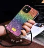 Rainbow Glitter Phone Case Diamond Zderzak Powrót Gradient Błyszczący Protector Dla iPhone 13 13Pro Max 12 12Pro 11 11Pro x XS XR Samsung Galaxy Note20 Ultra S20 Plus
