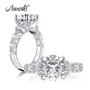 Ainuoshi Fashion 925 Sterling Silver 2.65Ct Round Cut Learming Learming Wedding Diamond Wedding 9.0mm Gridal Ring Gifts Y200106