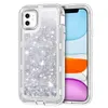 Liquid Bling Cases Waterfall Glitter Heavy Duty Shiny Bumper Clear Rubber Defender Cover for iPhone 15 Pro Max 14 13 12 Mini 11 XS Max 7 8 plus XR Samsung S23 Ultra S22 S21