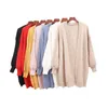 Cardigan Cardigan Wears 2009 Spring Use New V-Collar Pure-Color Foam Sleeve Sweater Solto Coreano Versão Jaqueta 201130