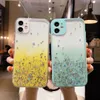 Luxe bling folie glitter harde pc TPU hoesjes voor iPhone 15 plus 14 13 12 11 Pro Max XR XS X 8 7 6 Iphone15 stergradiënt transparant confetti pailletten flake heldere achterkant