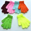 Barn Vinterhandskar Solid Candy Color Boy Girl Acrylic Glove Kid Warm Knitted Finger Stretch Mitten Student Utomhushandske Gift