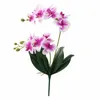 JAROWN Fiore artificiale Real Touch Latex 2 Ramo Fiori di orchidea con foglie Decorazione di nozze Flores 201222