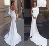 Nuovo abito da sposa a sirena in raso 2021 manica lunga una spalla abiti da sposa Boho senza schienale Vestido De Mariee