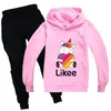 Kinderkleidungssets für Kinder, Einhorn-Kapuzenpullover, niedliche Cartoon-Oberteile + Hosen, Sportanzug für Mädchen, bequeme und leichte Jacke für Kinder