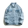 Spring New Denim Jackets for Men Fashion Casual Baggy Solid Color Vintage Washed Simple Jean Coat Brand Clothing Plus Size M-5xl