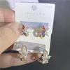 Orecchini di perle di moda con strass Colore che mantiene orecchini colorati di zirconi intarsiati con nappe in stile coreano per le donne ragazza gratis Fedex