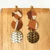 Foil Gold pattern Earrings polymer clay earrings Dangle for Women Ins restoring eardrop design geometric contracted by hand Fashionable Jewelry Accessories Gift