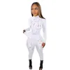 Sexy sportkleding 2 stuk potlood broek set 2022 dames slanke tracksuits holle gat panty lange mouw leggings vrijetijdsport pak