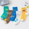 5 Paare/satz Baumwolle Dinosaurier Druck Baby Socken Gummi Rutschfeste Boden Socken Cartoon Frühling Herbst Kind Socken M3136