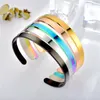 Semplice bracciale in acciaio inossidabile vuoto Bracciale rigido regolabile aperto nero oro per gioielli di moda da donna e regalo sabbioso