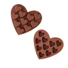 Silicone 10 Lattices Heart Shaped Chocolate Cake Moulds Home Kitchen Baking DIY Mold Party Supplies LX4220