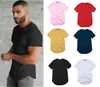 Sommer-Herren-T-Shirt, atmungsaktiv, Bogensaum, Hip-Hop-Stil, verlängertes T-Shirt, Damen-Swag-Kleidung, Harajuku-Rock, mehrfarbiges Oberteil