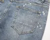 Calça Jeans High Street Hole Masculina Washed Destroy Oversize Calça Lápis Casual Retrô Reta Solta Calças Denim Baggy