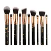 10pcsset Marble Makeup Brushes Blush Powder Eyeliner Fighlling Coff Contour Foundation with Opp Bag PU Bag7520777