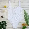 2020 New White Black Red Bandage One Piece Swimsuit lanière de maillot de bain Sexy Bathwing Assomne vintage White Monokini T200708