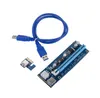 Ver 007 PCIE PCI-E PCI Express 1X إلى 16x Riser Card USB 3.0 كابل بيانات SATA إلى 6pin IDE Molex امدادات الطاقة