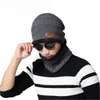 Outono inverno veludo quente bab big beanie chapéus lã homens chapéus ao ar livre equitação chapéu de moda 2 peças 6 Cores