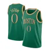 Tatum Jersey 8 Kemba 0 JAYSON WALKER Tatum 7 Jaylen 36 Marcus Brown Smart Green Blanc Blanc Blanc Basketball Basketball