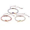 Mulheres Verdes / Roxo / Rosa Pedra Natural Charm Link Braceletes 4mm Faceted Grânulos Pulseira