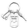 Portable Bottle Opener Keychain Pendant Hammer Wrench Tool Metal Key Chain Father's Day Gift
