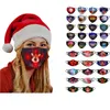 Julljusmask Santa Claus Elk Party Cartoon Printing LED upplyst ljusmaske designer ansiktsmasker W-00495