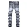 Män jeans mode denim smal manlig nödställd jeans grå män mager jeans streetwear vintage herr kläd dropp274z