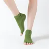 Kvinnor Mode Strumpor Anti Skid Floor Anklet Socks Inomhus Sport Peep Toe Yoga Stocking Multi Color 4 7ch O2