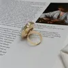 Обручальные кольца модная металлическая легкая роскошная ниша дизайн геометрия барочная жемчужное кольцо открытие только красивые женщины ежедневно носит1